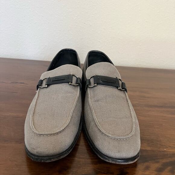 Salvatore Ferragamo Mens BERTO Loafers Silver Gancini Horse Bit Shoes Sz 9 main image 8